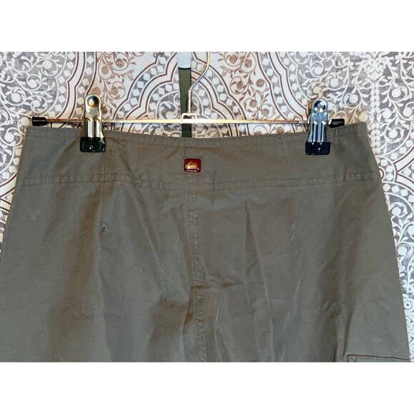 Quiksilver Mens Khaki Board Shorts Size 26 With Orange Drawstring & Pocket - Picture 5 of 13